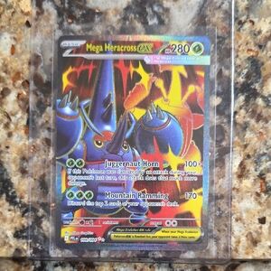 Mega Heracross GX - Full Art Trading Card - MINT